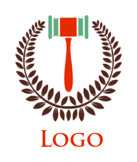 logo maker gavel with laurel wreath 