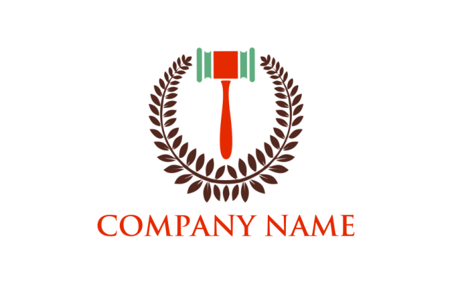 attorney logo image gavel with laurel wreath