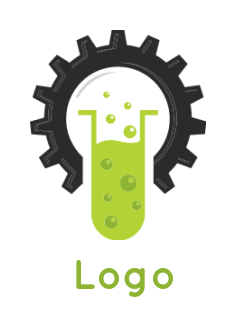 generate a research logo gear and test tube