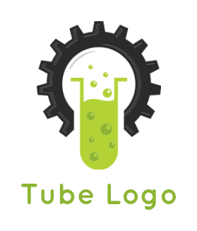 generate a research logo gear and test tube