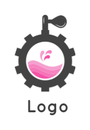 beauty logo gear forming perfume bottle