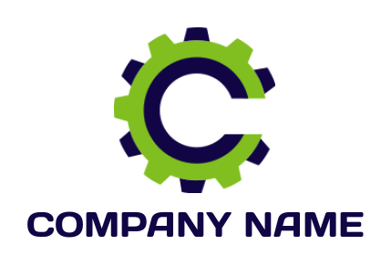 alphabets logo online gear forming Letter C