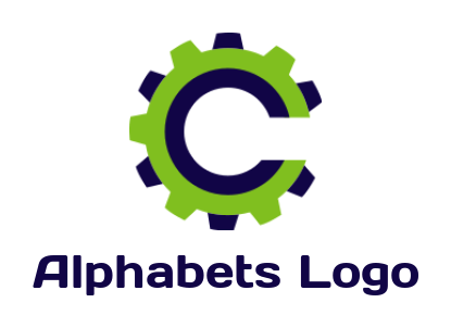 alphabets logo online gear forming Letter C