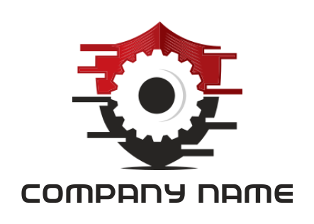 engineering logo maker gear inside shield - logodesign.net