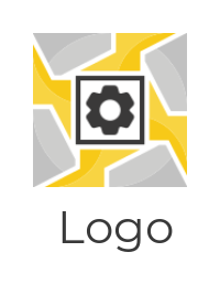 engineering logo icon gear with lightning bolts