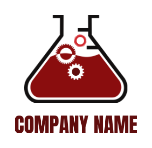 research logo online gears and chemical flask - logodesign.net