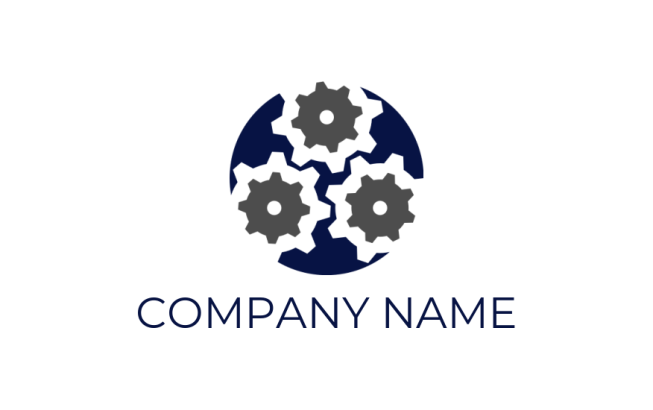 engineering logo maker gears in circle - logodesign.net | Logo Template ...