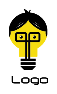 geek bulb with hair