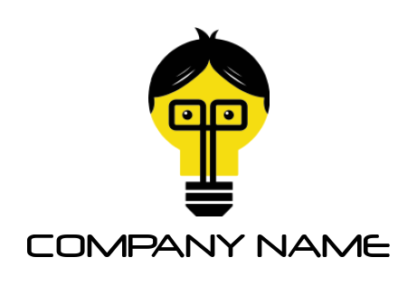 advertising logo icon geek bulb with hair - logodesign.net