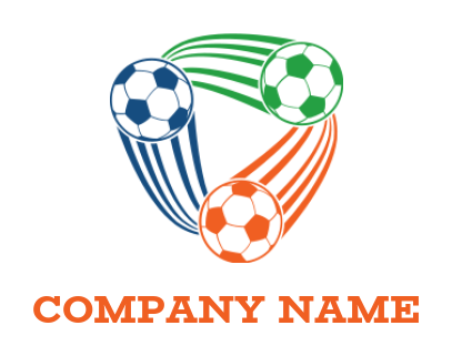 generate a sports logo triangle made of soccer