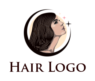 create a beauty logo girl face in circle