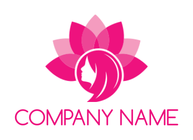 spa logo template girl face merged with lotus flower