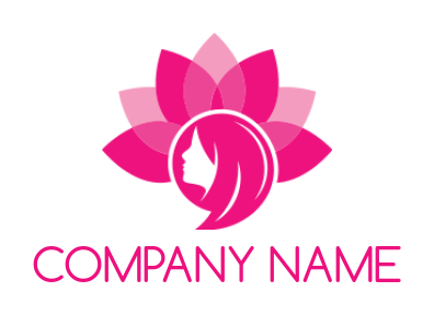 spa logo template girl face merged with lotus flower