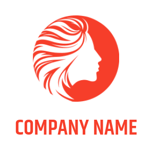 Beauty logo girl face with long hair