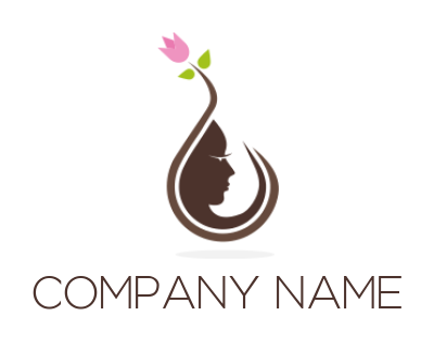 generate a beauty logo of girl face with rose