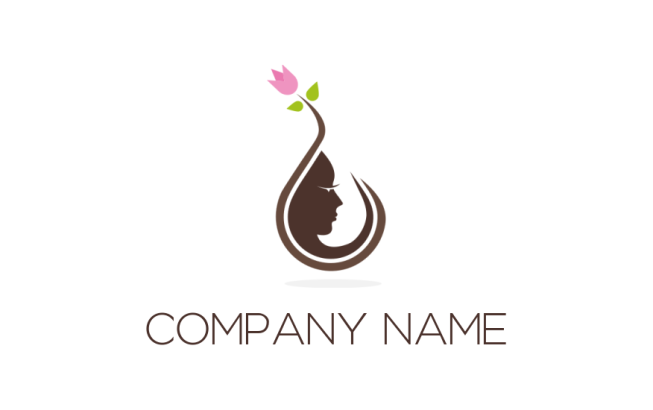 design a beauty logo girl face with rose - logodesign.net