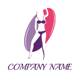 fashion logo illustration girl in bikini dancing - logodesign.net