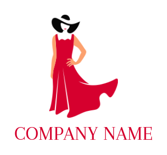 girl wearing hat and dress shop logo