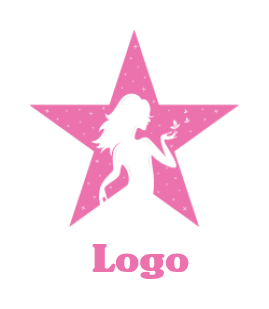 generate a fashion logo icon girl in star icon