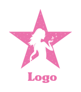 generate a fashion logo icon girl in star icon