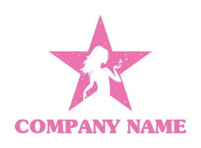 fashion logo icon girl in star icon - logodesign.net