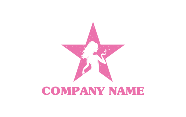 generate a fashion logo icon girl in star icon