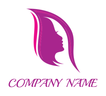 create a beauty logo girl merged in leaf shape