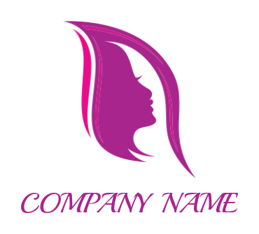 beauty logo online girl merged in leaf shape - logodesign.net