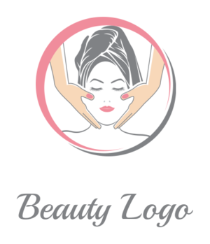 spa logo maker girl taking face massage