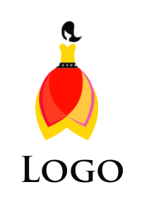 fashion logo icon girl wearing evening dress