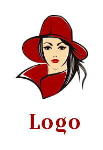 Fashion logo girl wearing hat