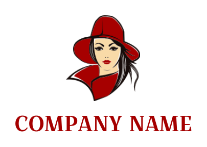 Fashion logo girl wearing hat