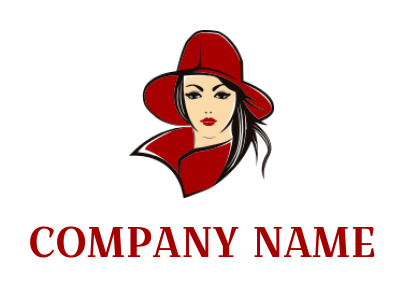 Fashion logo girl wearing hat