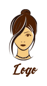 hair salon logo symbol girl with bun hair style - logodesign.net
