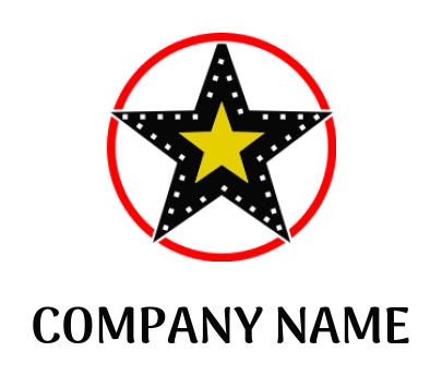 design an entertainment logo glamorous stars set in line circle 