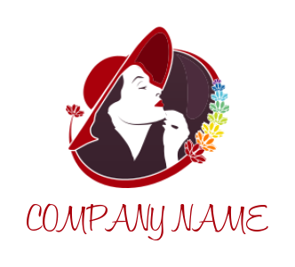 make a fashion logo woman hat in flower swoosh