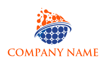 research logo globe made of DNA and circles