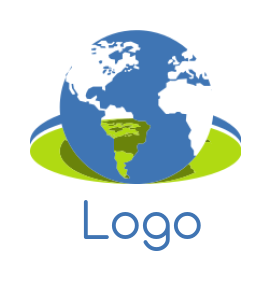 Travel logo globe colored ellipses