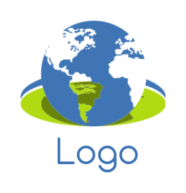 travel logo template globe on colored ellipses