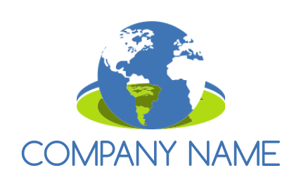 Travel logo globe colored ellipses