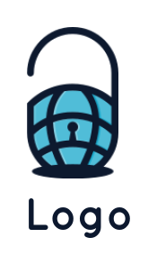 make a security logo globe padlock with keyhole
