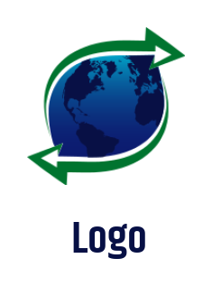 logistics logo globe opposite direction arrows