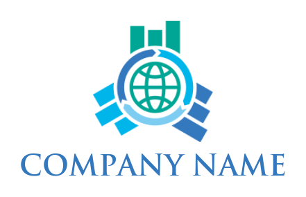 finance logo maker globe with arrows