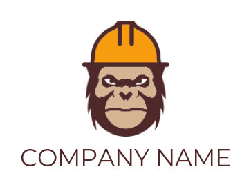 animal logo symbol gorilla wearing construction hat