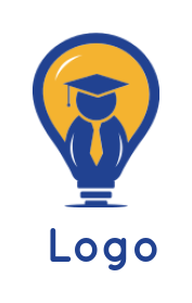 make an education logo graduated student in bulb