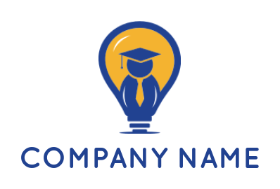 design an education logo graduated student in bulb - logodesign.net