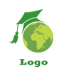  make an education logo of grad cap on the globe