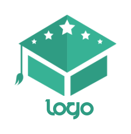 make an education logo graduation cap with stars