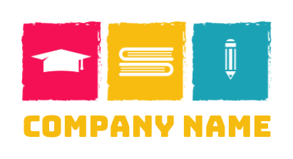 education logo graduation cap book pencil square