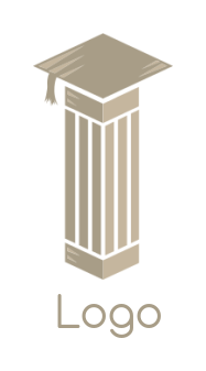 make an education logo law grad hat on column